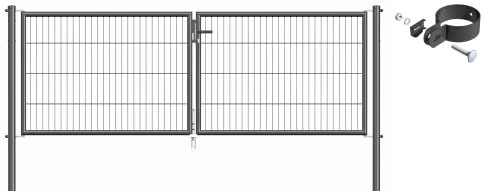 Alberts 633066 Einstab-Gittermatten-Doppeltorset | zinkphosphatiert anthrazit | 2988 x 1250 mm