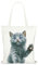 Fmeida Stoffbeutel Bedruckt Stofftasche Damen Jutebeutel Baumwolltasche Canvas Tragetasche Einkaufstasche Lange Henkel Einkaufsbeutel faltbar Einkaufsshopper Tote Bag Aesthetic Katze