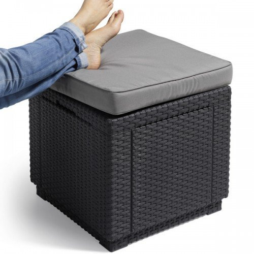 Hocker Cube graphit inkl. Kissen 42x42x39cm