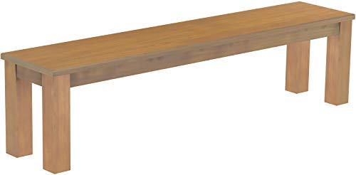 B.R.A.S.I.L.-Möbel Brasilmöbel Sitzbank 180 cm Rio Classico Eiche Natur Massivholz aus Pinie, Verschiedene Größen & Farben, ideal für Esszimmer & Küche