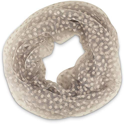 fashionchimp Loop Sommer-Schlauchschal für Damen mit Ausbrenn-Muster, Baumwolle und Polyester, leichter XXL Schal (Grau-Punkte)