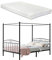 [en.casa] Himmelbett Lahti 180 x 200 cm Schwarz Metallbett Doppelbett Bettgestell mit Lattenrost auf Stahlrahmen mit Kaltschaum-Matratze