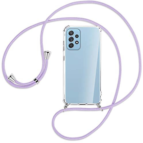 mtb more energy® Handykette kompatibel mit Samsung Galaxy A52 4G, A52 5G, A52S 5G (6.5'') - Flieder - Smartphone Hülle zum Umhängen - Anti Shock Full TPU Case