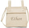 Bolsa panera de algodón vichy personalizada con nombre bordado - Bolso carro - Talega carrito de bebé - Nenel (Arena)
