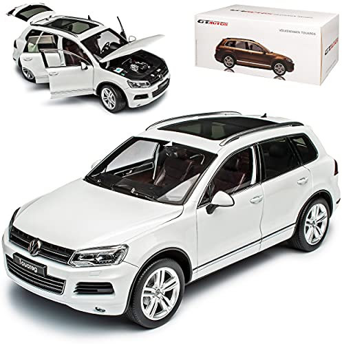 Welly Volkwagen T*o*u*a*r*e*g C2 II Weiss Ab 2010 1/18 GTA Modell Auto mit individiuellem Wunschkennzeichen