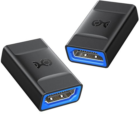 Cable Matters Lot de 2 Coupleurs HDMI 8K@60Hz / 4K@120Hz (HDMI Femelle Femelle) avec Support HDR en Noir