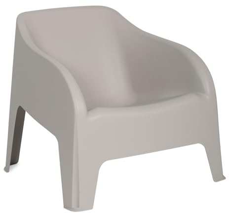 Garten-Set mit 2 Sessel und Absenkautomatik, aus Kunststoff, Serie Petra Grau mit Eiswürfel-Tisch