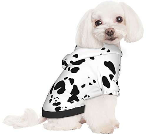 HSXOOW Hundepullover mit Dalmatiner-Muster, für kleine Hunde oder Katzen, Schwarz