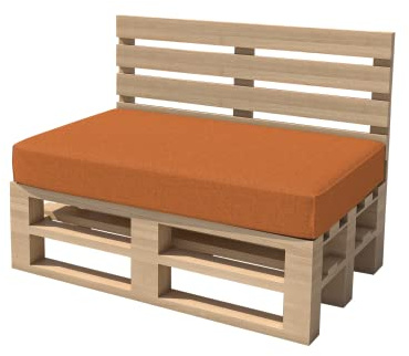 chilly pilley Palettenkissen Gartenkissen Palettenauflage Palettenpolster Indoor Outdoor Waschbar Abnehmbar Sitzkissen Rückenkissen (Sitzkissen 120x60x15, Orange)