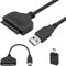 Xiatiaosann Festplatten Adapter SATA auf USB Adapterkabel für 2,5-Zoll-SSD-HDD, USB 3.0-zu-SATA-III-Festplattentreiber-Konvertierungskabel, mit Typ-A-zu-USB-Typ-C-Anschluss