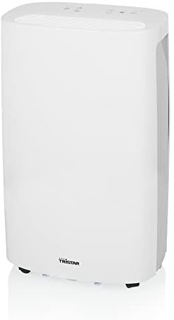 Tristar DH-5424 Deshumidificador con rango de temperatura de 5 – 35 ºC y adecuado para unos 48 m², secado de ropa, 16 litros/día, 0,65 litros/hora, humidistato integrado, Blanco