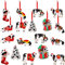 36 Stück Weihnachtskuh-Ornamente, dekorative hängende Weihnachtskuh-Dekorationen, Holz, niedliche Kuh-Tierdekoration für Weihnachtsbaum, Tür, Bauernhaus, Strumpffüller, Weihnachten, Urlaub,