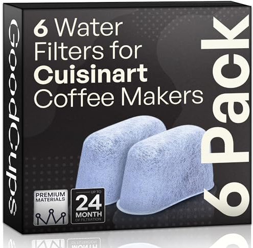 6 Wasserfilter für Cuisinart-Kaffeemaschinen – Ersatz-Holzkohlewasserfilter – passend für alle Cuisinart-Kaffeebrauer von GoodCups