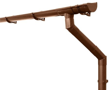 INEFA Set di grondaie casetta in giardino, 125mm semicircolare 4m, marrone grondaia in PVC, 1 lato tetto, Made in Germany