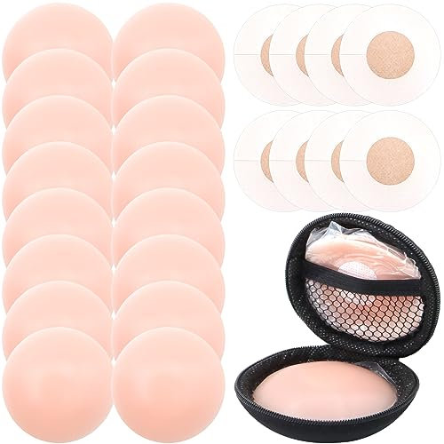ZYNERY 8 Paar Silikon Nippelpads, Nippel Pads, Nipple Covers Damen, Brustwarzenabdeckung Ultra Dünne, Wiederverwendbar und Selbstklebende Nippel Pads aus Premium Silikon [6.5cm]