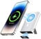 LULULOOK Mag-Safe Wireless Power Bank 10000mAh- Ultra- 22.5W PD Fast Charging Portable Charger with Adjustable Stand, LED Display - Compatible with iPhone 16/15/14/13/12 Series Pro/Mini/Max (Silver)