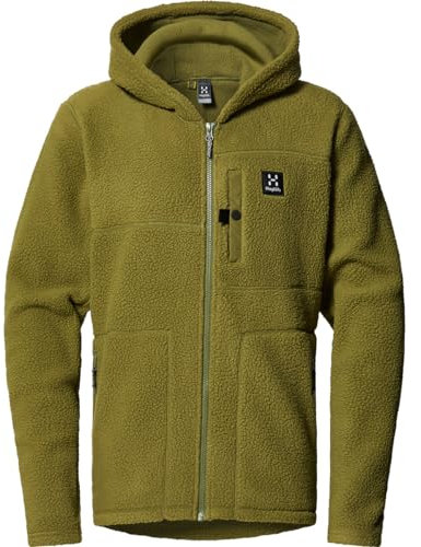 Haglöfs Giacca in Pile con Cappuccio Malung, Olive Green, M