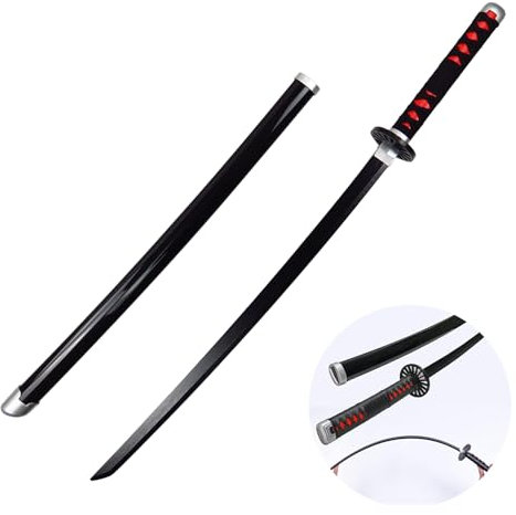 Ubephant Espada Katana de Demon Slayer, Kamado Tanjirou Cosplay Espada Samurái, Anime Demon Slayer Katana De Bambú, 104cm Katana Demon Slayer, para Cosplay Y Coleccionistas Anime Fan