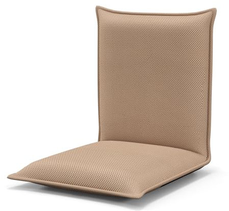 LIFEZEAL Bodenstuhl mit Rückenlehne, Gepolsterter Bodensessel, Meditationsstuhl mit Oberfläche aus Netzstoff, Ausziehbarer Floor Chair für Meditation, Yoga & Camping (Beige)