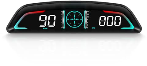 Car HUD Head Up Display, MPH and KM/H, AMROOLOO, Heads Up Display Car, Display Car Speed, RPM, Time and Other Functions, Digital Speedometer Auto MPH
