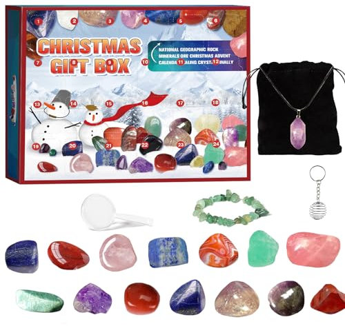 gotyou Adventskalender 2023 für Kinder Kristalle, 24 Tage Weihnachten Adventskalender Countdown Überraschungen, Edelsteine Adventskalender, 24 Tage Weihnachtskalender Countdown für Mädchen Jungs