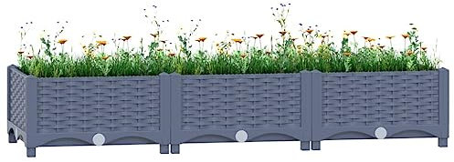 Hochbeet 120x40x23 cm Polypropylen, Artikelfarbe Dunkelgrau