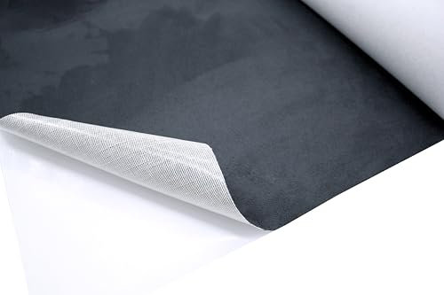 Selbstklebende Mikrofaserstoff Wildlederoptik Autofolie Velvet Folie (Dunkelgrau, 100x140cm)