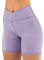 Friptspyg Radlerhose Damen Kurze Sporthose Gym Shorts V High Waist Booty Scrunch Shorts Fitness Sportshorts Laufend Kurze Leggings, Lavendel M