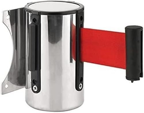 OUdini Einziehbare Bandbarriere, Wandmontierter Massenkontroll-Warteschlangenbarrieregürtel 5 M Für Museum, Fabrik, Kino/Red