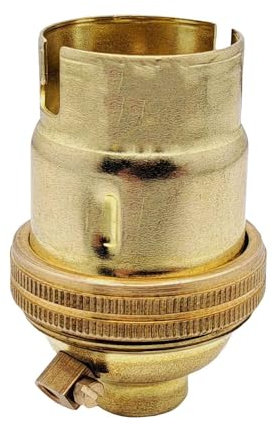 Hochwertige B22d Lampenfassung – Metall & Keramik Bajonett Sockel mit Glattmantel 250V/2A, M10x1 Feingewinde