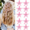 Mezrkuwr 10 Stück rosa kleine Blumen-Haarspangen, Mini-süße Strass-Metall-Haarnadeln für Frauen, Hochzeit, Haarschmuck, dekorativ, Braut-Haarspangen für Mädchen