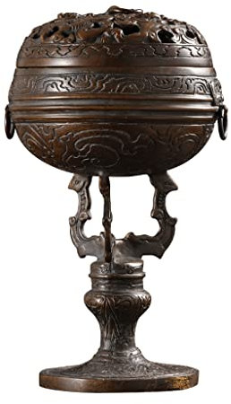 Portaincenso Stufa for incenso Stufa for aromaterapia for interni Stufa in legno di sandalo Stufa in rame puro Zen Hollow Decorazione retrò Coni Di Incenso A Riflusso