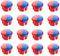 FZGLHQQ Hot and Cold Indicator for Faucets, 16 Pcs Universal Faucets Replacement Buttons Hot and Cold Signs Buttons for Kitchen Bathroom Sinks Faucets