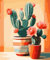 Peinture par Numero Adulte Enfant,DIY Peinture Acrylique pour Adultes débutants Facile sur Toile 40×50cm sans Cadre Cactus