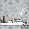 K&L Wall Art abstrakte Gingko Tapete Guido Maria Kretschmer Fashion Vliestapete silber Blumentapete