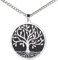Amaxer Collier arbre de vie Yggdrasil pour hommes Arbre de vie familial Collier à pendentifs en chaîne avec médaillon robuste (Argenté.)