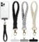 Qianeffort Phone Wrist Strap, 3-Pack with Tether Tabs, Bohemian Style, Cotton, White, Gray, Black
