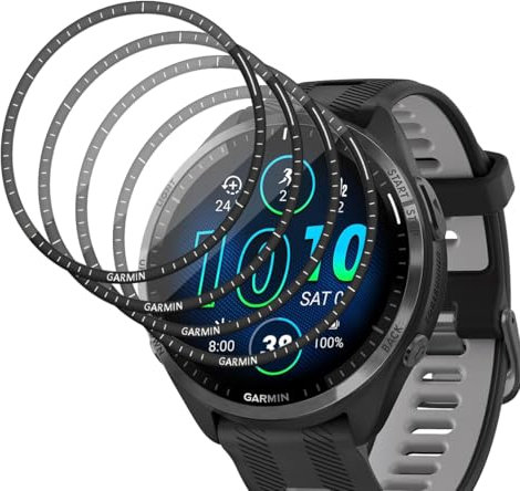 Jewloofa [4 Piezas] Protector de Pantalla Compatible con Garmin Forerunner 965 Cristal Templado, Anti-Arañazos/9H Dureza, Vidrio Templado para Garmin Forerunner 965