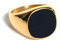 UNSHINEBAR Schwarzer Siegelring für Herren und Damen - Streetwear Onyx Like Ring aus Edelstahl und 18K Gold - Wasserfester Signet Ring in Silber und Gold (Gold, 8)