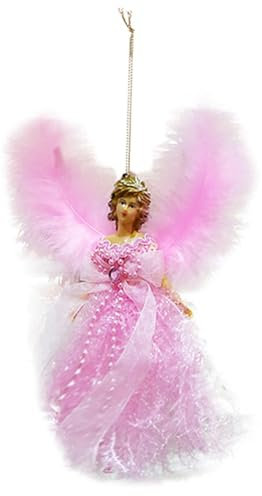 Engel Weihnachtsbaumspitze, Weihnachtsengel Baumspitze, Engel Christbaumspitze, beleuchtete weihnachtsengel, Schöne Weihnachtsdekoration mit Flügeln, Rosa