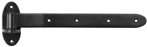 2 Pack 14-1/2 Black Strap Gate Hinges, Heavy Duty T Shape Lift Off Hinge