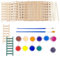 50-Piece Mini Ladder, With 12 Colors Of Paint And 2 Brushes, Doll House Decoration, Wooden Ladder, Potted Plant Landscaping Ornaments