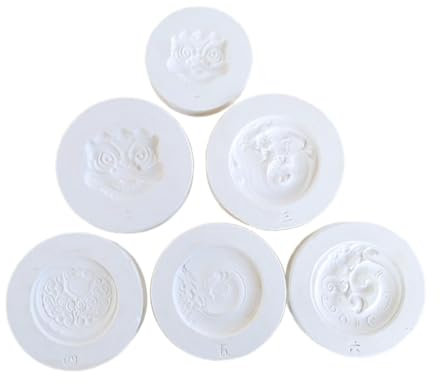 Baoblaze -Gipsformen, Tonwaren-Formformen, Gusszubehör, DIY-Plattenformen für die Mond-Neujahrs-Party-Dekoration, 6 Stück