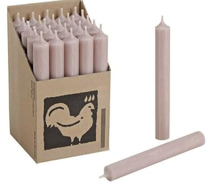 Kerzenfarm Harm Kerzen, 25 Stück Stabkerzen in Displaybox, 180mm x 22mm, Tropffrei, (taupe 35)