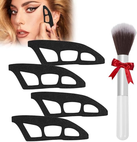 3 Stück Lidschatten-Werkzeuge, 2025 Neue Lidschatten-Führungswerkzeug, Augen-Make-up-Hilfe mit Make-up-Pinsel, Lidschatten-Schablonen für Augen, Eyeliner-Schablone für Frauen (4-teiliges Set + Bürste)