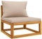 Genérico Wenjingqi 360005 Gartensofa aus massivem Teakholz mit cremefarbenen Kissen, Taupe