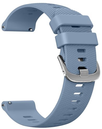 Vancle Bracelet de montre en silicone - 18 mm, 20 mm, 22 mm - Avec boucle classique réglable - Bracelet de rechange sport étanche pour homme et femme (bleu étendu, 22 mm)