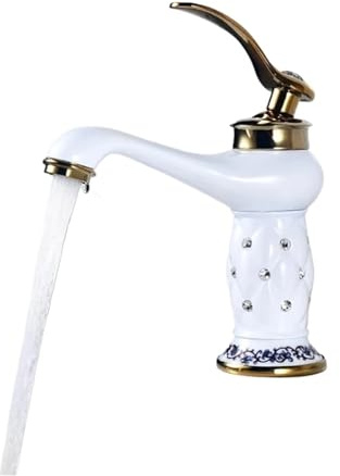 Luxus Küche & Bad Waschbecken Wasserhahn Messing Einhandmischer Wasserhahn Diamant Wasserkran für Heiß & Kalt Ideal für Küche & WC Modernes Design