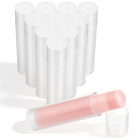 10 Stück lippenstifthülsen leer, 5g lippenstifthülsen, transparente Kunststoff-Drehbehälter für DIY Lippenstift, festes Parfüm und Geschenkherstellung