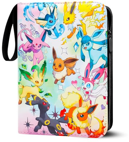 Classeur Carte,Capacité de 50 pages de 400 Cartes,Porte Cartes en cuir Portable Imperméable Fermeture éclair,Organissateur de Cartes, un cadeau les garçons et les filles - YB400